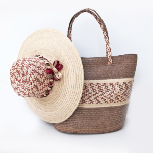 (B73) Bolso unicolor + sombrero